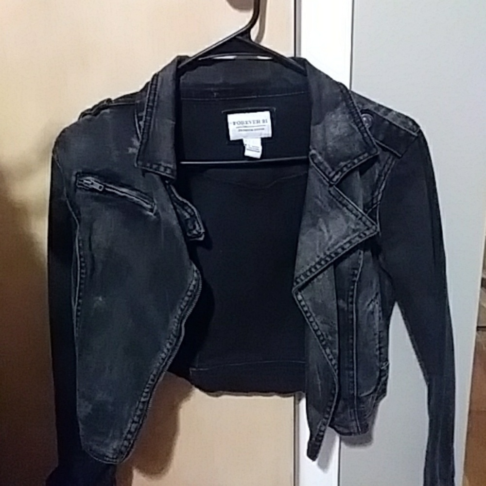 Black denim jacket